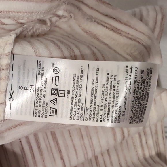 Luxe Warm Space Dye Stripe V-Neck Tank Top Small - Picture 5 of 6